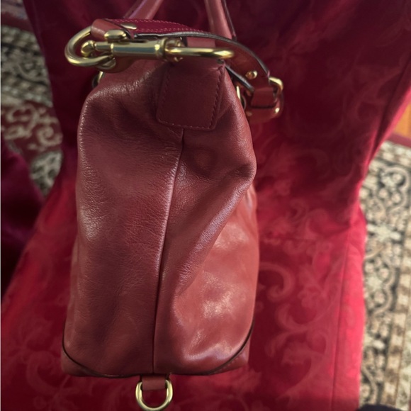 Coach #12937 Madison Sabrina Satchel Bag Beautiful Deep Pink Good Condition - Picture 4 of 9